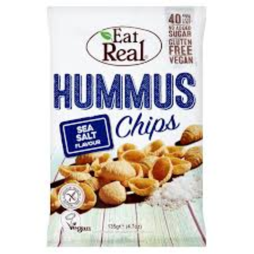 EAT REAL HUMMUS CHIPS SEA SALT 135G